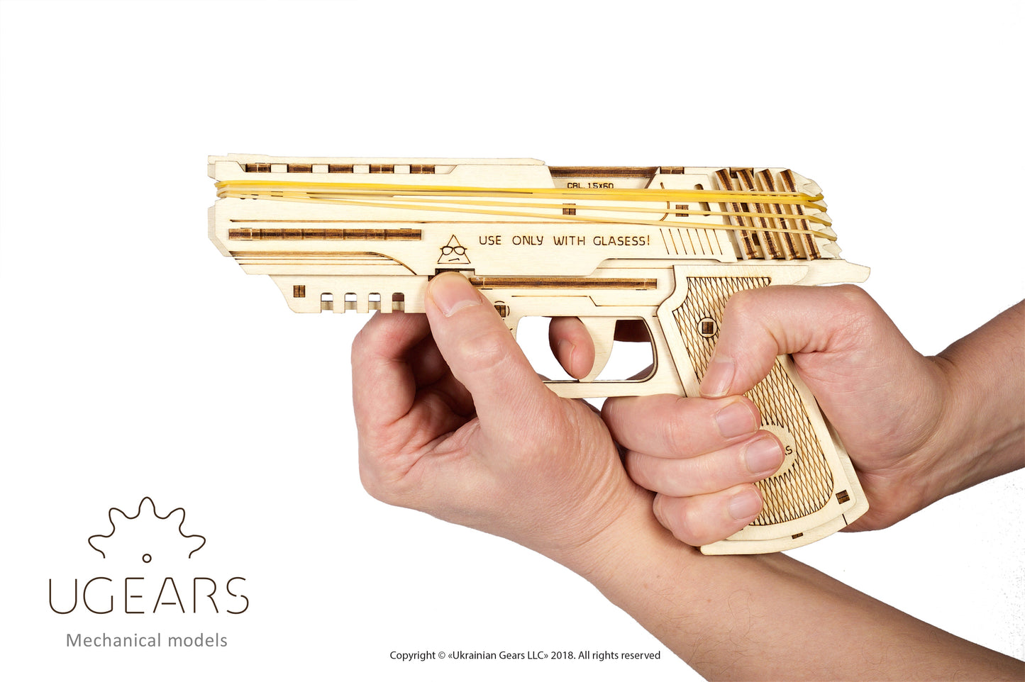 Ugears Wolf-01 Handgun ★Mechanical 3D Puzzle Kit Model Toys Gift Present Birthday Xmas Christmas Kids Adults