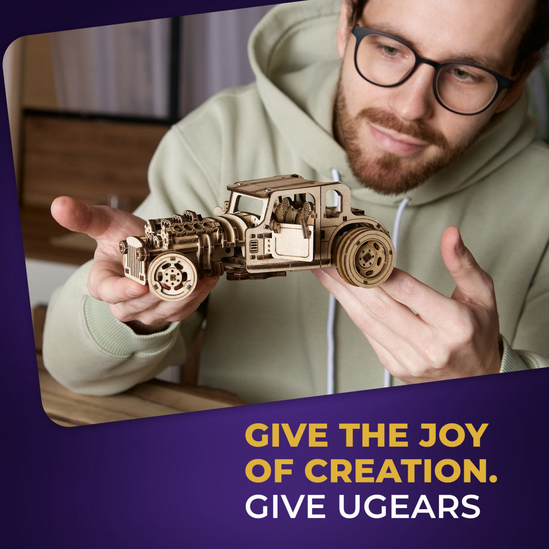 Ugears Hot Rod Furious Mouse ★Mechanical 3D Puzzle Kit Model Toys Gift Present Birthday Xmas Christmas Kids Adults