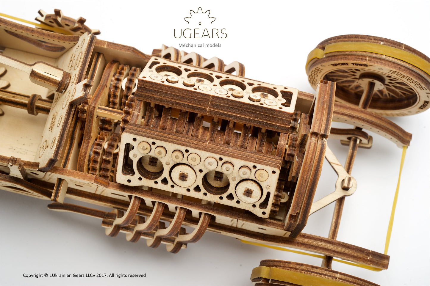 Ugears U-9 Grand Prix Car ★Mechanical 3D Puzzle Kit Model Toys Gift Present Birthday Xmas Christmas Kids Adults
