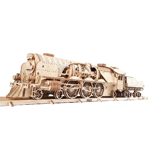 Ugears V-Express Steam Train With Tender ★Mechanical 3D Puzzle Kit Model Toys Gift Present Birthday Xmas Christmas Kids Adults