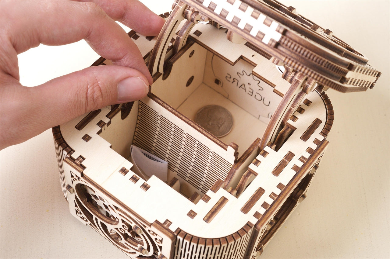 Ugears Treasure Box ★Mechanical 3D Puzzle Kit Model Toys Gift Present Birthday Xmas Christmas Kids Adults