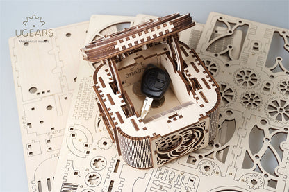 Ugears Treasure Box ★Mechanical 3D Puzzle Kit Model Toys Gift Present Birthday Xmas Christmas Kids Adults