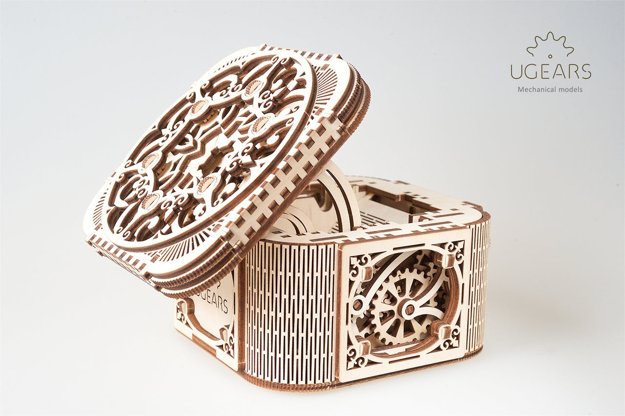 Ugears Treasure Box ★Mechanical 3D Puzzle Kit Model Toys Gift Present Birthday Xmas Christmas Kids Adults