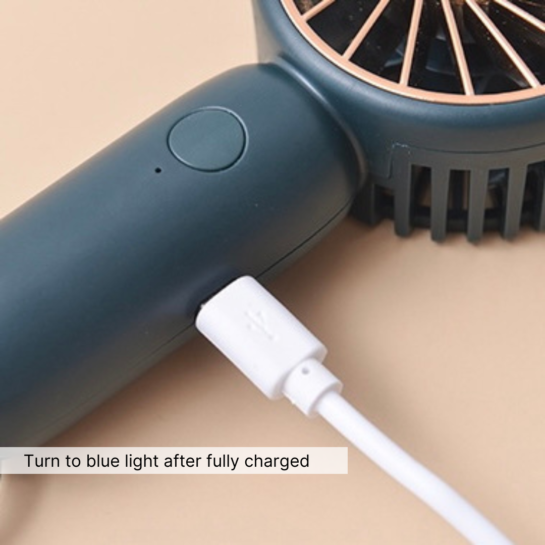 Mini USB Fan Portable Rechargeable Handheld Silent 3 Speed Travel Office Outdoor Summer Cooling Fan