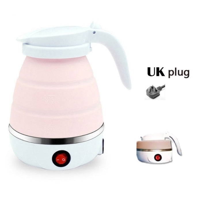 600ML Mini Folding Electric Travel Water Kettle 304 Stainless Steel Food Grade Silicone Kitchen Foldable Kettles Teapot