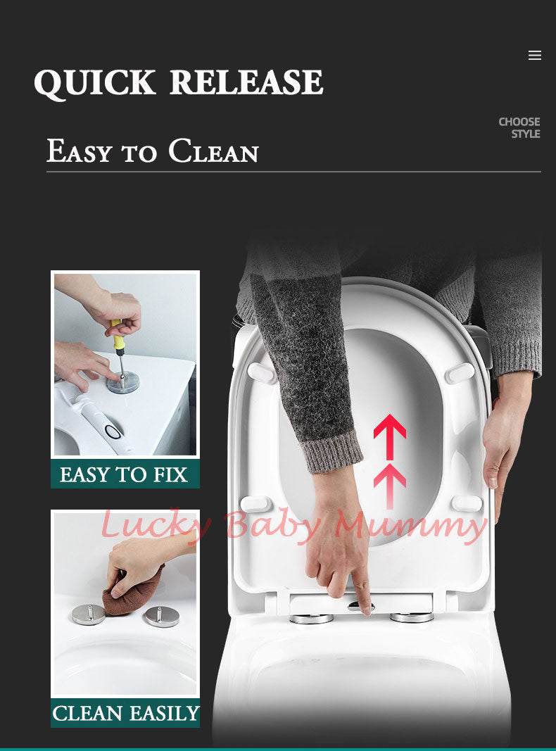 Toilet Seat Cover Quick Release Silent Slow Close Extra Thickness Easy Install Lid Seatcover 马桶盖