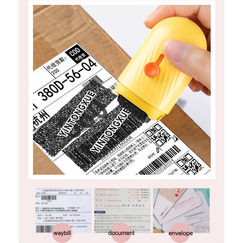 2in1 Identity Protection Roller Stamp with Ceramic Blade Box Opener Security Roller Confidential ID Privacy Protection