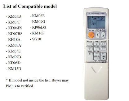 Replacement Mitsubishi Aircon Remote Control Air Conditioner AC Air Con Remote Controller KM05E KM12B KM06E KD05D SG10