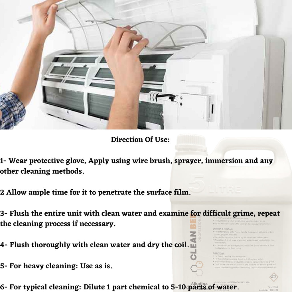 CLEANBEE Professional Alkaline Coil Cleaner Heavy Duty Aircon Cleaning Chemical HVAC Condenser Dirt