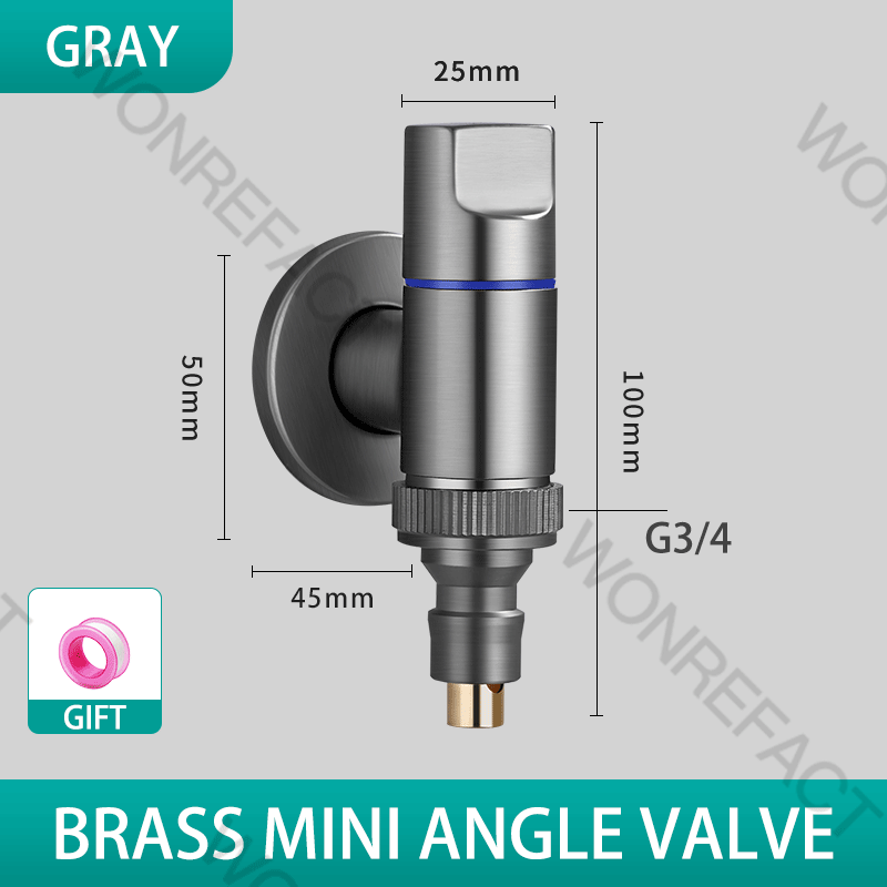 【SKIT SG】Universal Bathroom Washing Machine Faucet Mini Brass Angle Valve Bidet Dual-purpose Valve Dual-control Dual-cooking Faucet Quick Installation