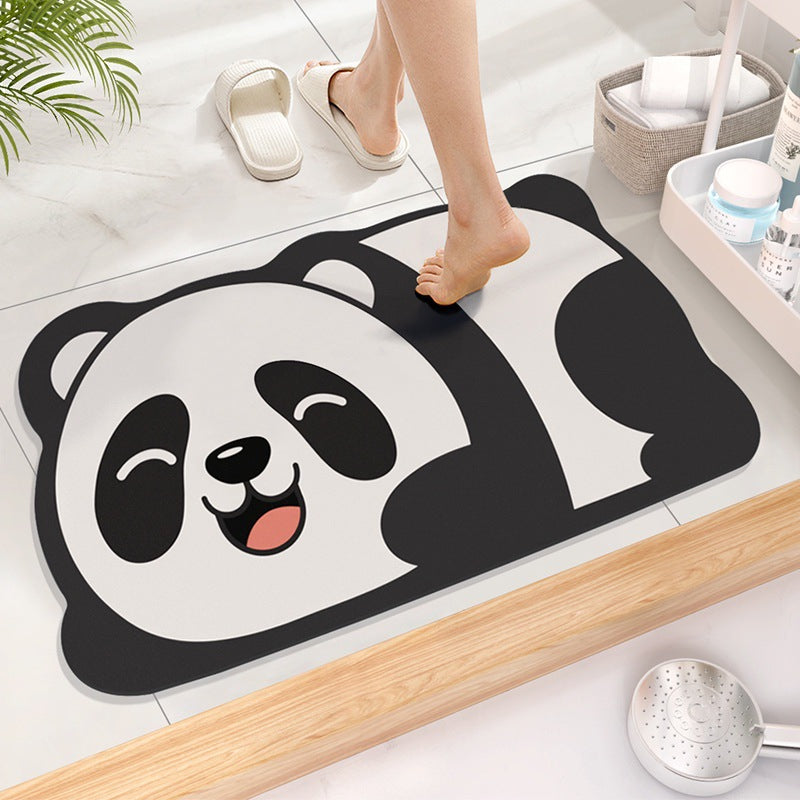 Cute Cartoon Super Absorbent Diatomite Floor Mat Bathroom Non-Slip Diatom Mud Floormat Soft Bath Room Mat Bedroom Toilet