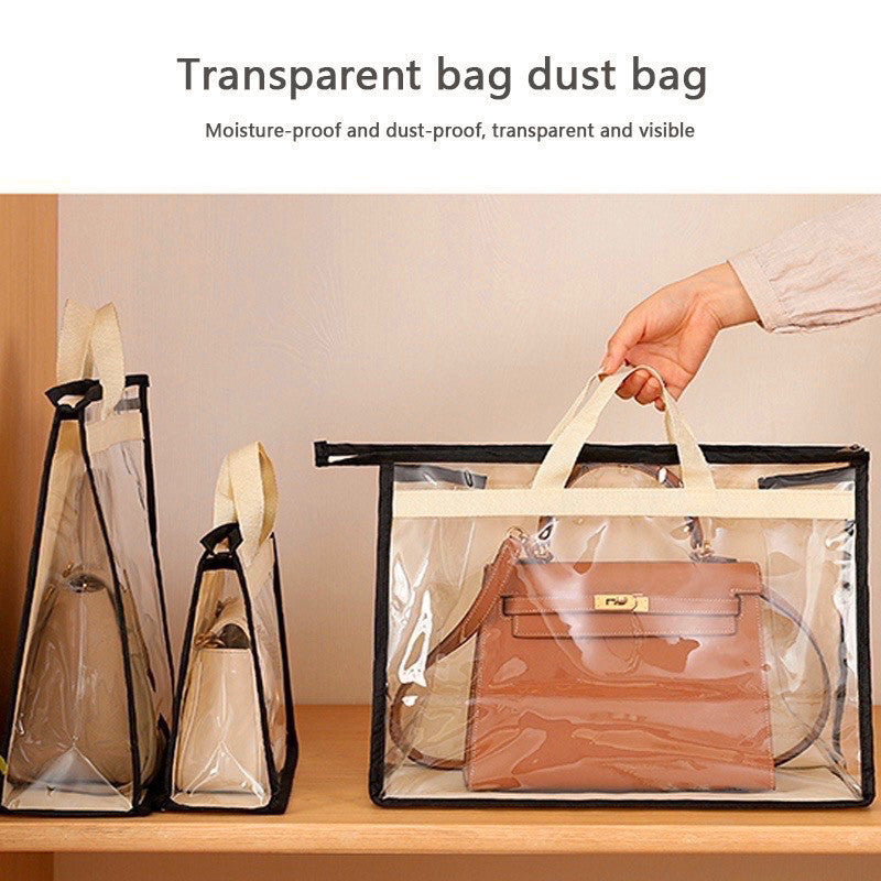 Transparent PVC Handbag Dust Cover Hanging Storage Organizer Closet Protector Wardrobe Bag