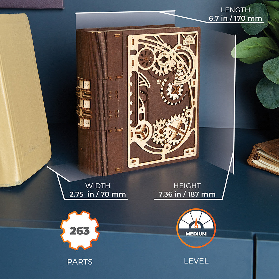 Ugears Book of Secrets 3D Mechanical Model Wooden Puzzle DIY Kits for Adult Kids Toys Gift