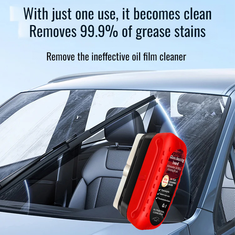 Car Glass Oil Film Cleaner Brush Windshield Stain Remover Strong Degreasing Tool for Clear Vision