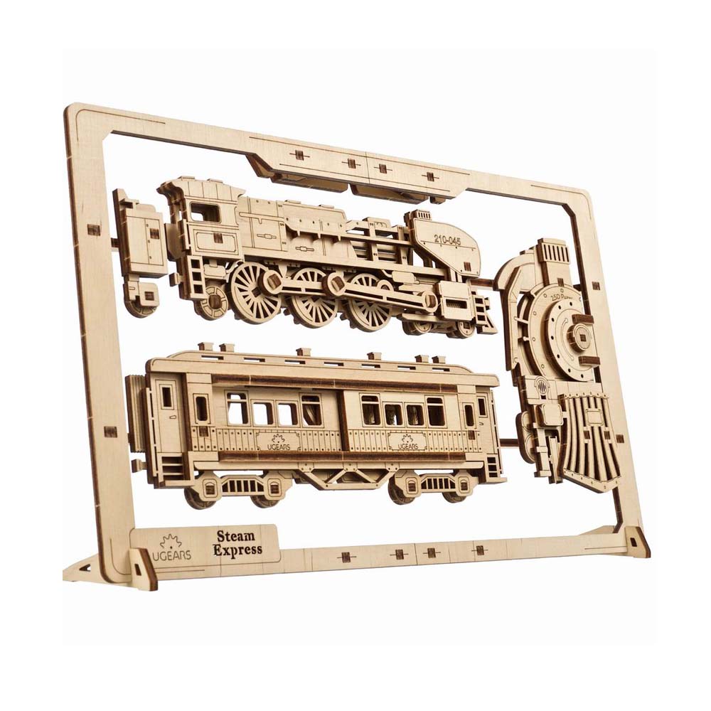 UGEARS Steam Express 2.5D Puzzle Mechanical Model Wooden DIY Kits