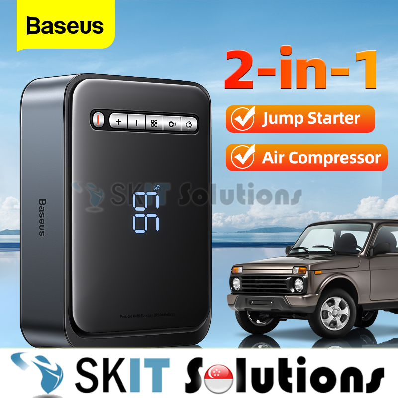 Baseus Super Energy 2-in-1 Jump Starter 1000A Air Compressor Inflator Pump Car Power Bank Emergency Battery Jumpstarter