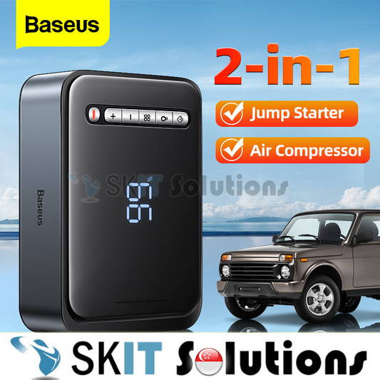 Baseus Super Energy 2-in-1 Jump Starter 1000A Air Compressor Inflator Pump Car Power Bank Emergency Battery Jumpstarter