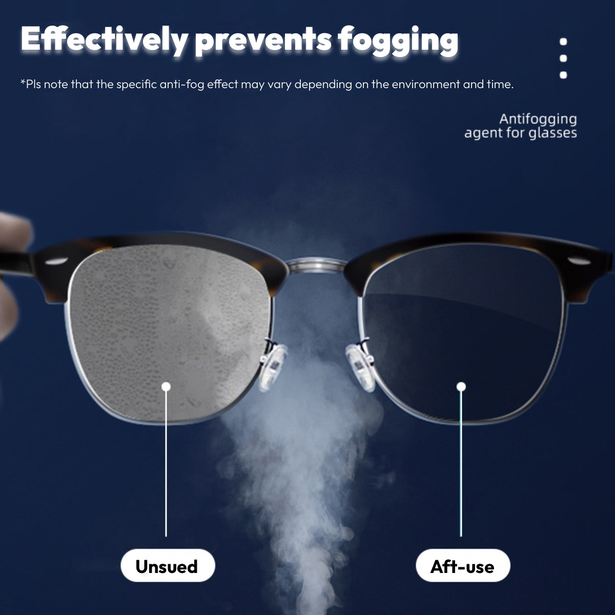 100Pcs Disposable Anti-Fog Lens Cleaning Wipes Pack Fog-Proof Cloth for Spectacle Glasses Camera Mobile Phone Screen