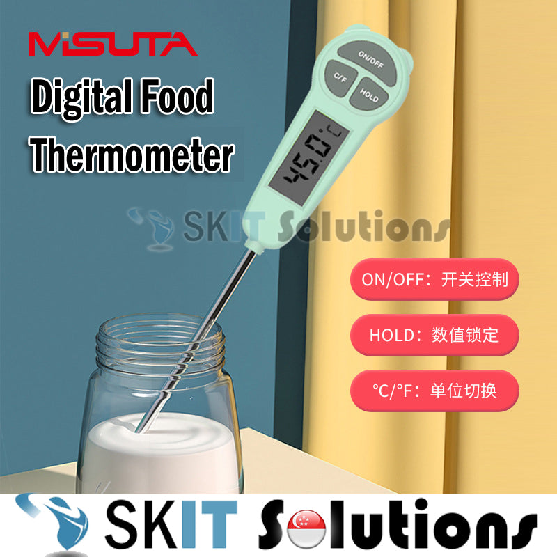 MISUTA Digital Kitchen Food Cooking Thermometer Instant Read Probe Backlit Temperature Baby Milk Water Meat Temperature