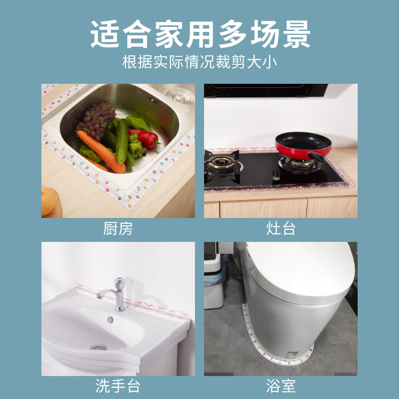 PVC Waterproof Self-Adhesive Sealing Wonder Tape Strip for Bathroom Bathtub Toilet Washing Basin Wall Kitchen Sink Stove Edge Countertop Floor Caulk