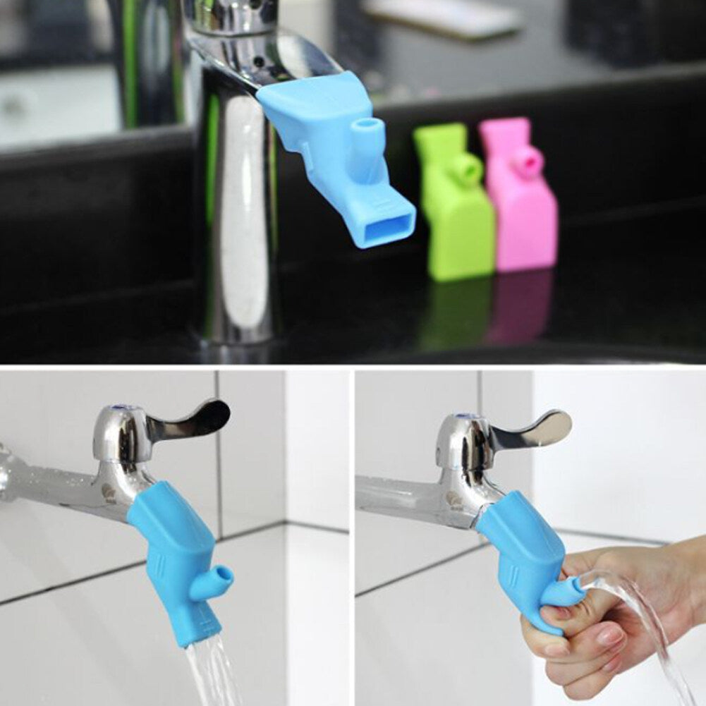 1pc Bathroom Sink Nozzle Silicone Faucet Extender Rubber Elastic Kitchen Water Tap Extension Children Washing Device