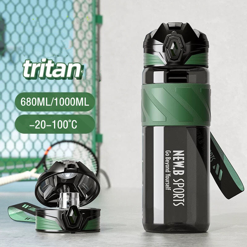Tritan Water Bottle Straw Filter Gym Outdoor Hot Cold Leakproof Sports Cycling School Portable Dual Way
