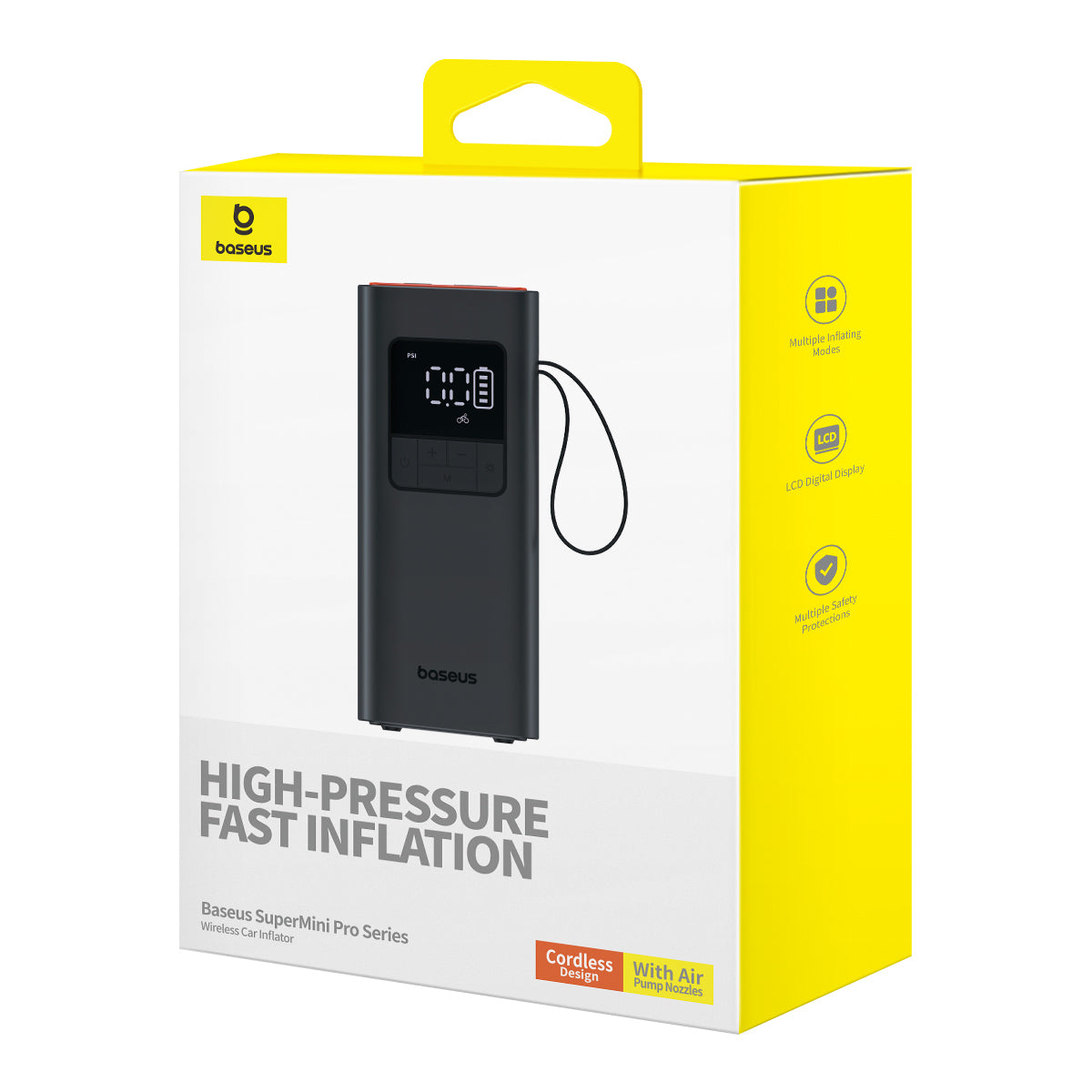 Baseus Supermini Pro Series Wireless Car Inflator 4000mAh Air Pressure Pump Compressor Tyre Tire Bicycle Bike Wheel Ball