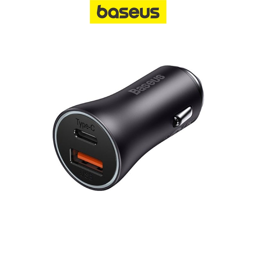 Baseus Golden Contactor Max Dual Fast Charger Car Charger U+C 60W High Power USB + Type C