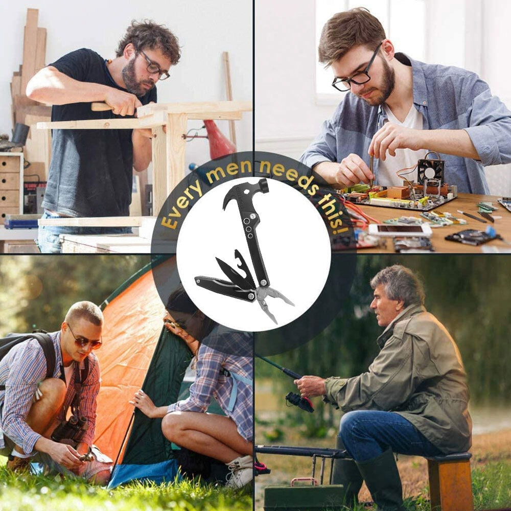 12in1 Multi-Tool Claw Hammer MultiTool Stainless Steel Tool Set Outdoor Camping Hunting Fishing Hiking Accessories