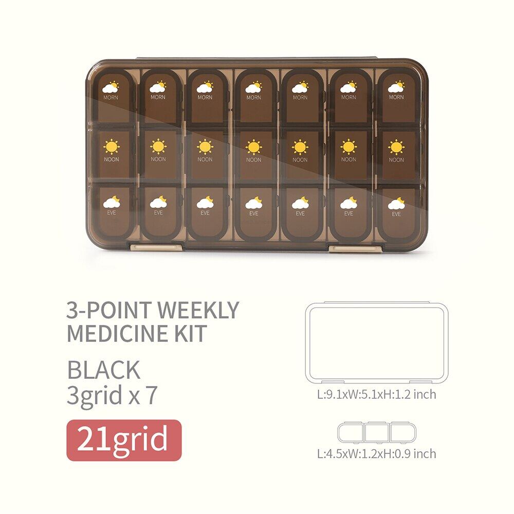 21 / 28 Grids Weekly Pill Organizer 7 Days Travel Medicine Storage Case Box Portable Large Capacity