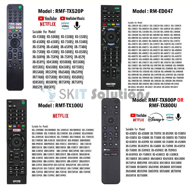 Replacement Sony Smart Bravia TV Remote Control w/ Voice RM-L1370 RMT-TX300P TX800P TX800U TX520P TX500P TX310P TX200P