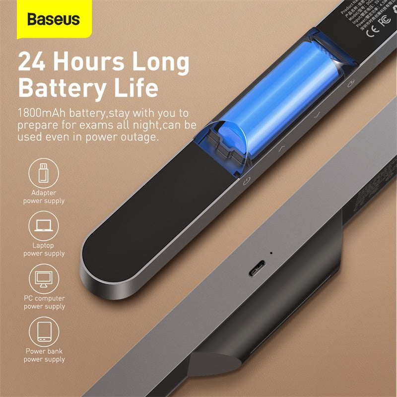 Baseus Magnetic Charging Desk Lamp LED Hanging Stepless Dimming Charging Table Night Light for Study Wardrobe Bedroom Kitchen