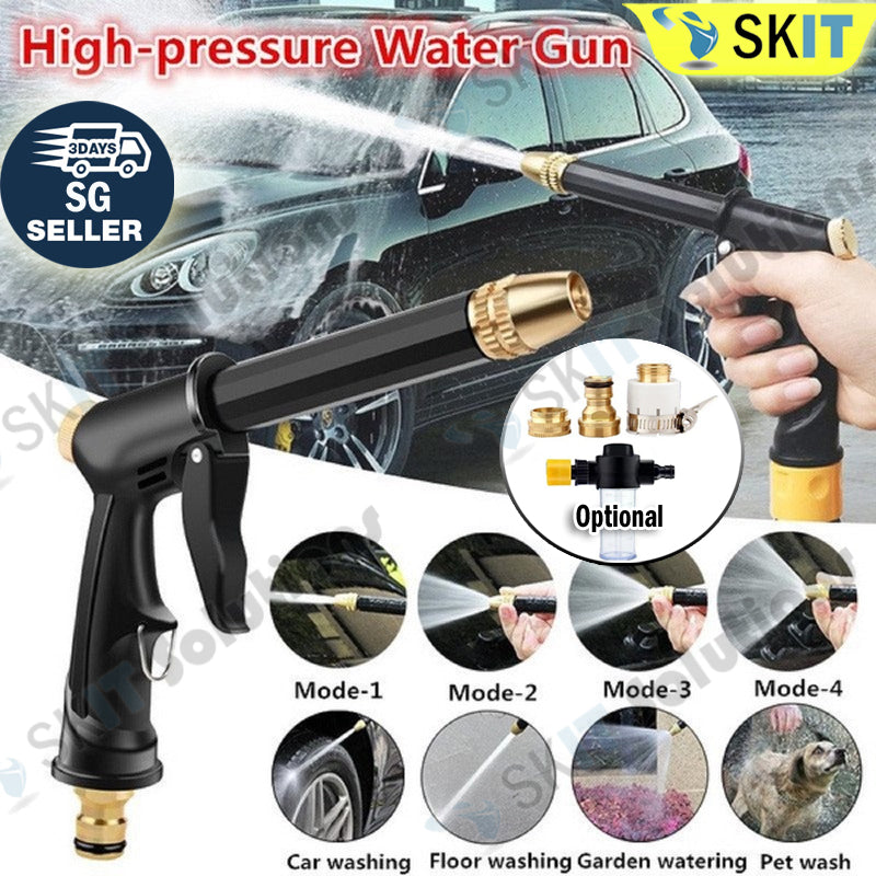 High Pressure Water Spray Gun Nozzle Adjustable 360 Rotating Jet Sprayer for Car Wash Garden Cleaning