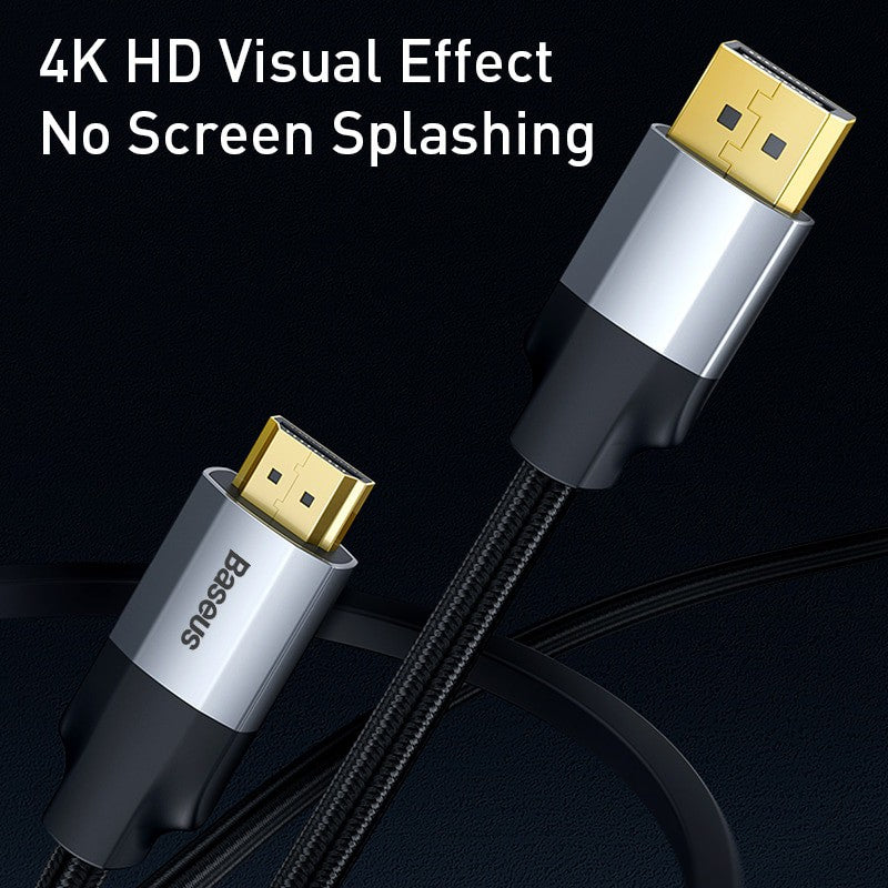 Baseus Displayport to HDMI-Compatible Cable 4K 30Hz DP Diplay Port to HDMI-Compatible Adapter Cable For Laptop Projector