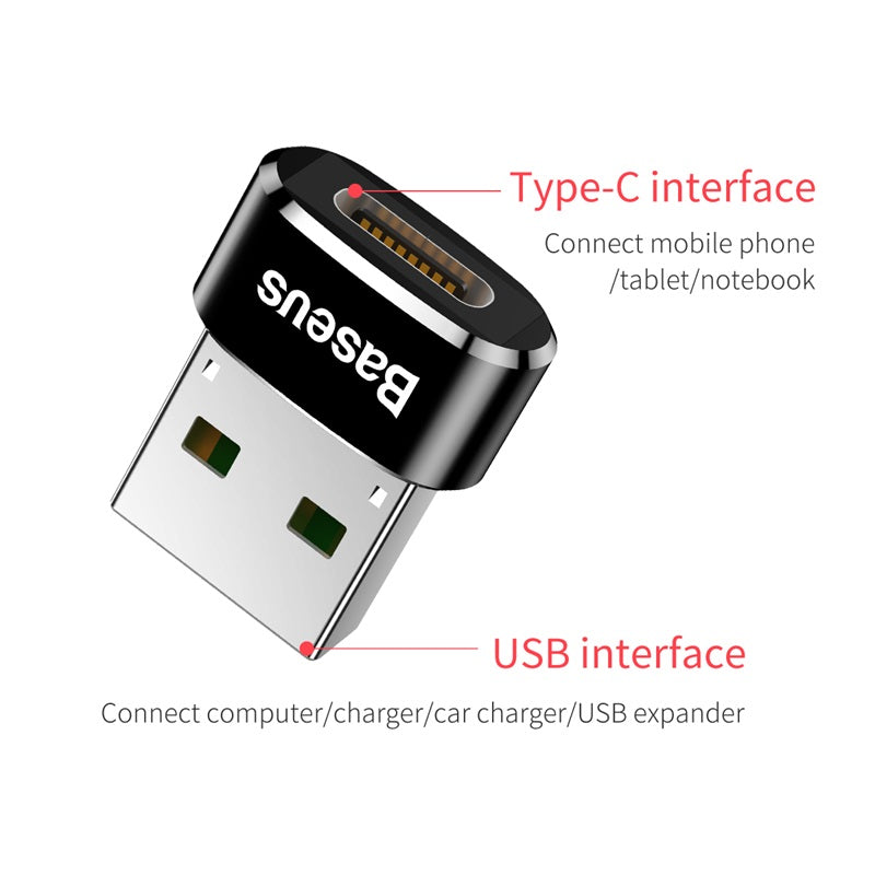 Baseus Mini Type-C Female to USB Male Converter Adapter C Female to USB Male OTG Adaptor Convertor