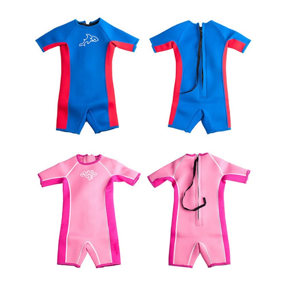 Kids Baby Thick Short Sleeve Thermal Swimwear Swim Suit 3mm Swimsuit Swimming Suit Swim Wear Clothes Costume Boy Girl