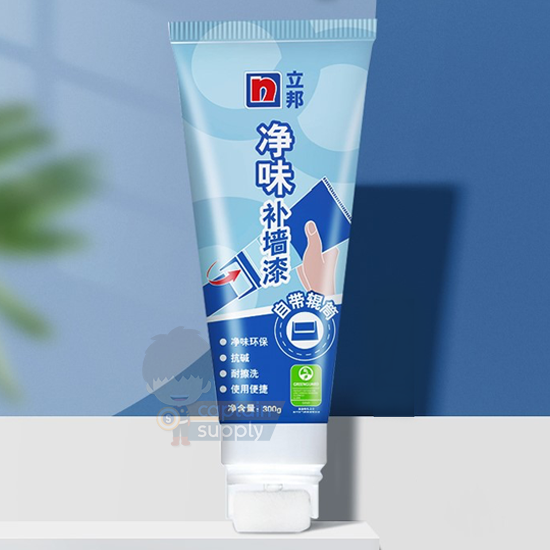 Nippon Paint Wall Touch Up Paint with Roller Brush (White) DIY Household Home Coating Cover Doodle Stain Repair Paste