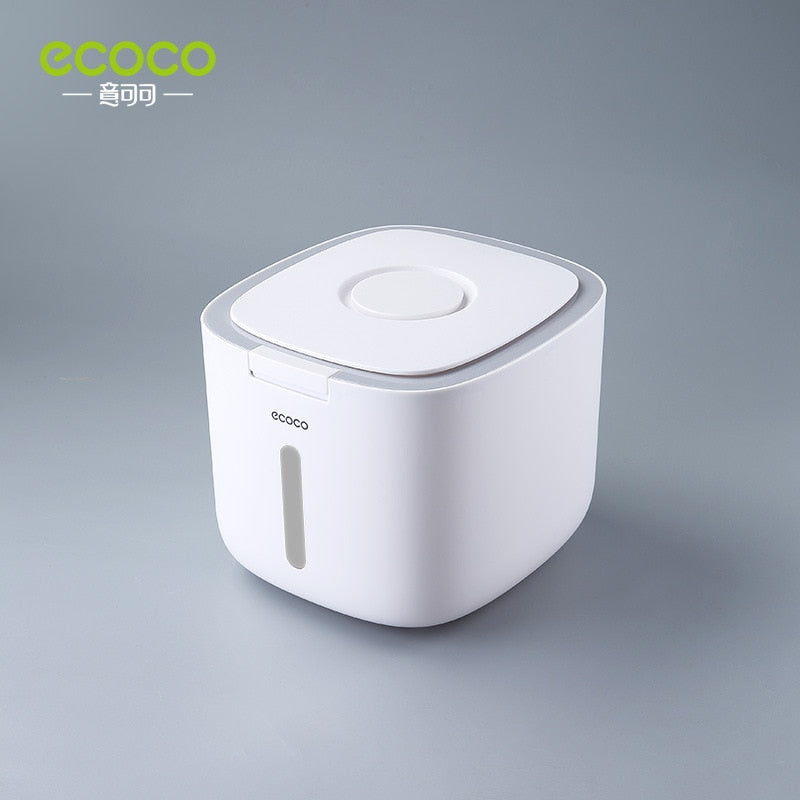 5Kg / 10Kg ECOCO Kitchen Nano Rice Container Bucket Dispenser Anti-Bug Sealed Grain Pet Food Storage Box Mildew-Proof