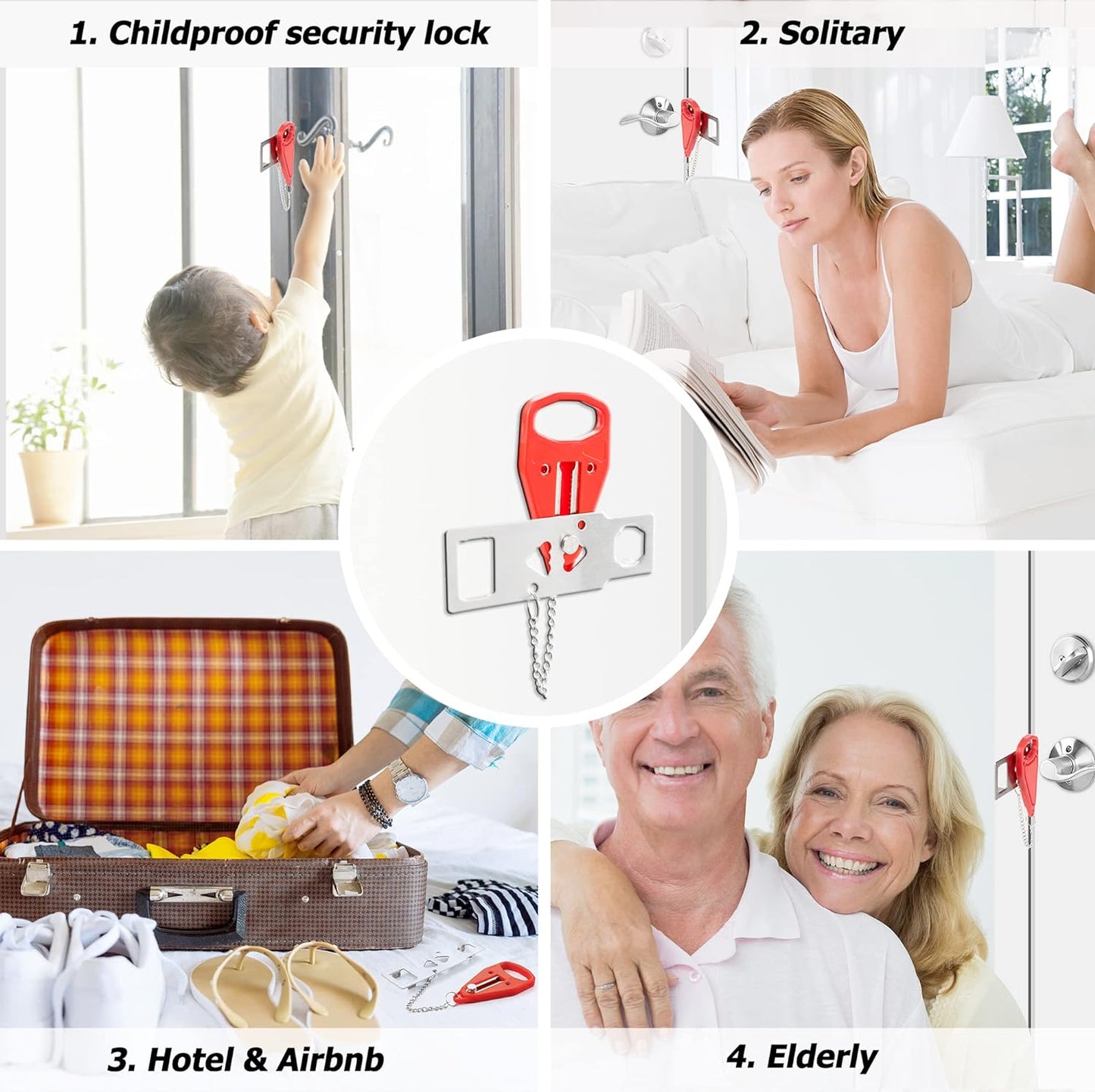 Portable Travel Door Lock Home Security Keypad Lockdown Locker Door Stopper Anti-Theft for Safety Privacy Hotel Home