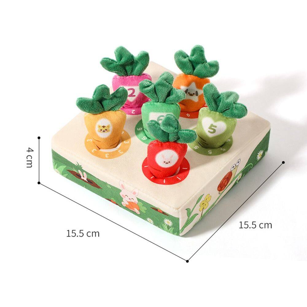 Baby Plush Cotton Montessori Pulling Toys Educational Radish Carrot Pull Toy Number Color Cognition Developing Game Kids