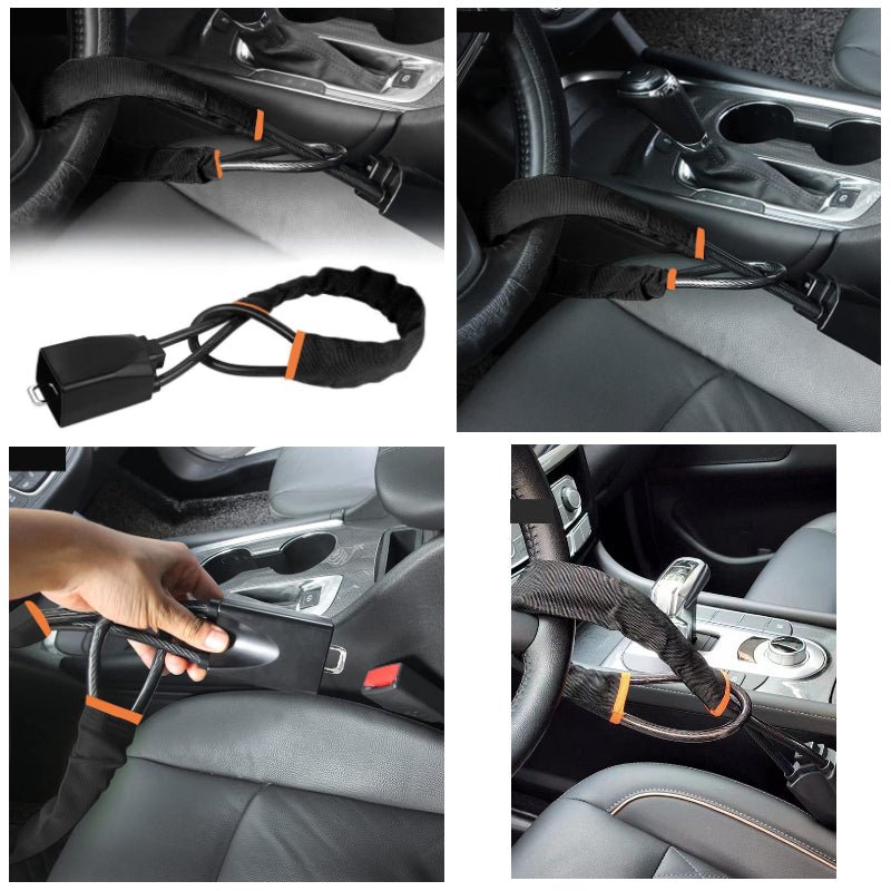 Car Steering Wheel Lock Anti Theft Device Seat Belt Buckle Lock Heavy Duty Security Lock Accessories