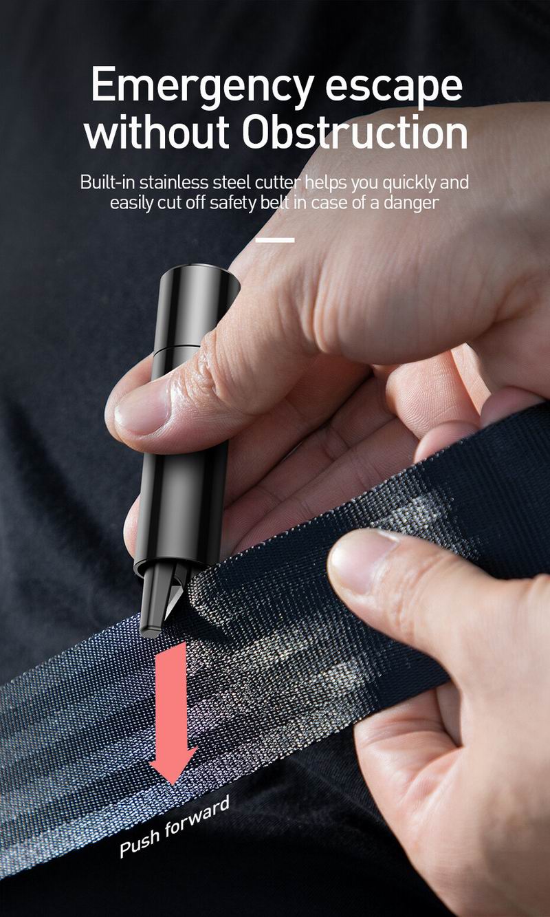 Baseus Sharp Tool Safety Hammer Window Breaking Safety Belt Cutting Car Accessories Vehicle Emergency Rapid Escape Tools