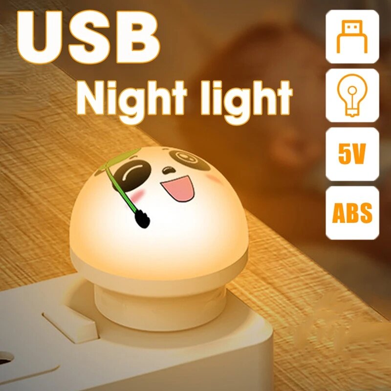 USB Smart English Voice Control Night Light LED Lamp Desk Bedside Soft Light Eye Protection Sensor