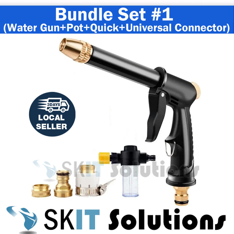 High Pressure Water Spray Gun Nozzle Adjustable 360 Rotating Jet Sprayer for Car Wash Garden Cleaning