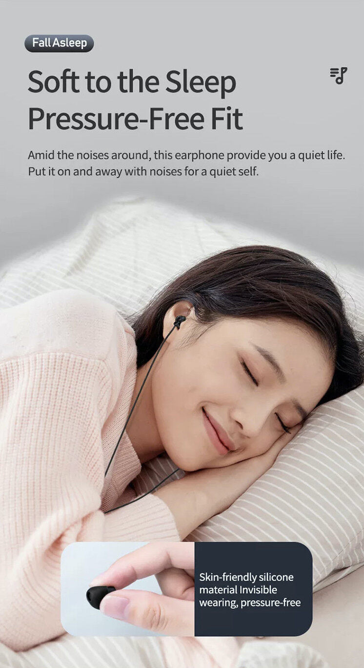 Remax RM-208A Type-C Sleep Wired Earphone USB-C In-Ear Microphone HD Music Call for Mobile Phones