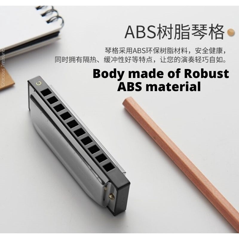 10 Holes C Tune Key Diatonic Harmonica Gaita Beginner Kids Adult Master Xmas Gift Party Goodie Bag