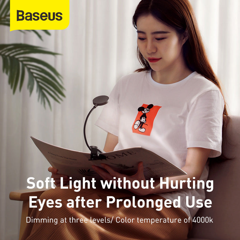 Baseus Comfort Reading Mini Clip On Table Desk Bedside LED Lamp Rechargeable Wireless Dimmable Bedroom Night Light