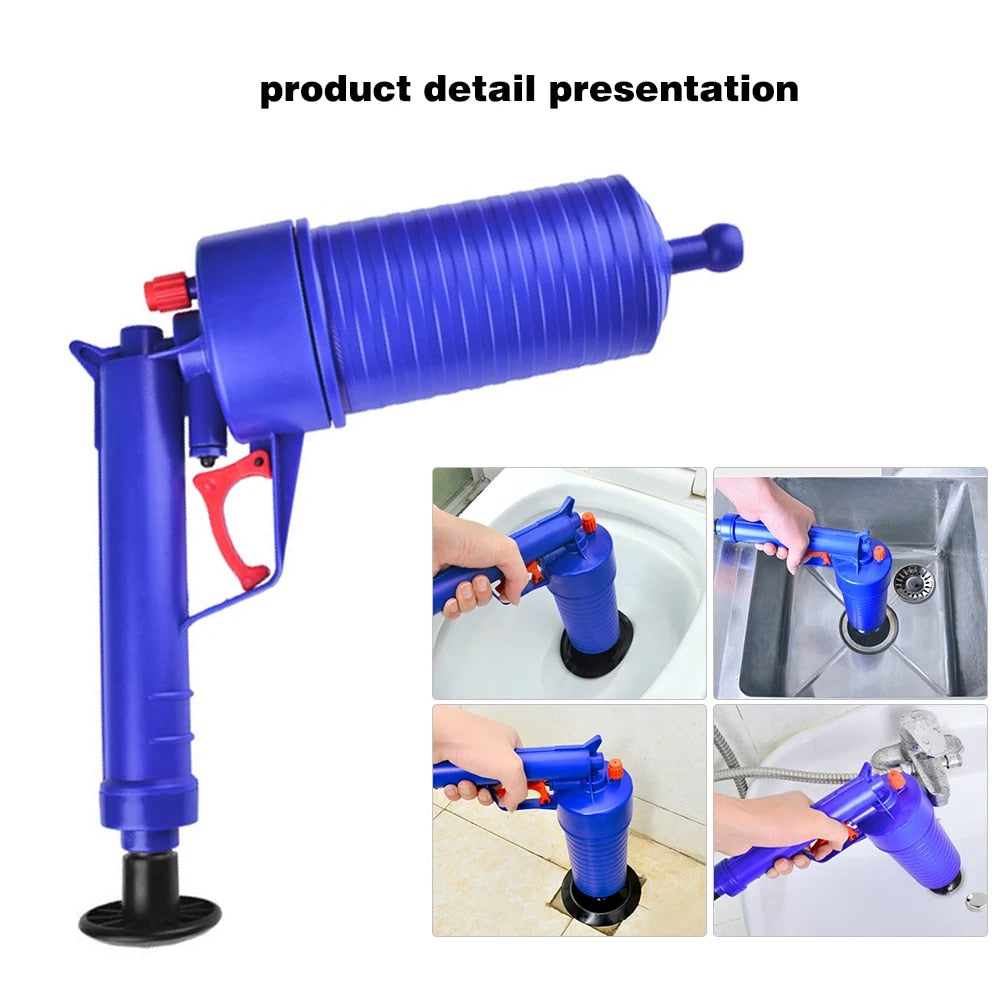 Toilet Air Pump Pressure Plunger Kits Bathroom Drain Clog Remover Blaster Air Powered Gun Dredge Sink Pipe Declogger