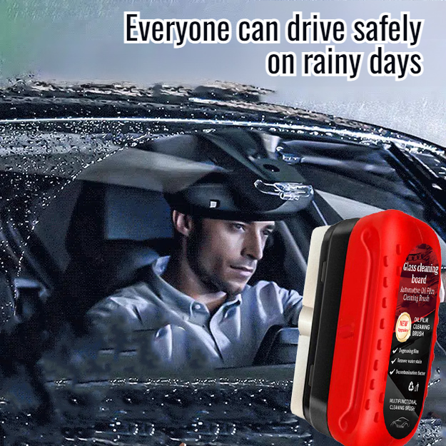 Car Glass Oil Film Cleaner Brush Windshield Stain Remover Strong Degreasing Tool for Clear Vision