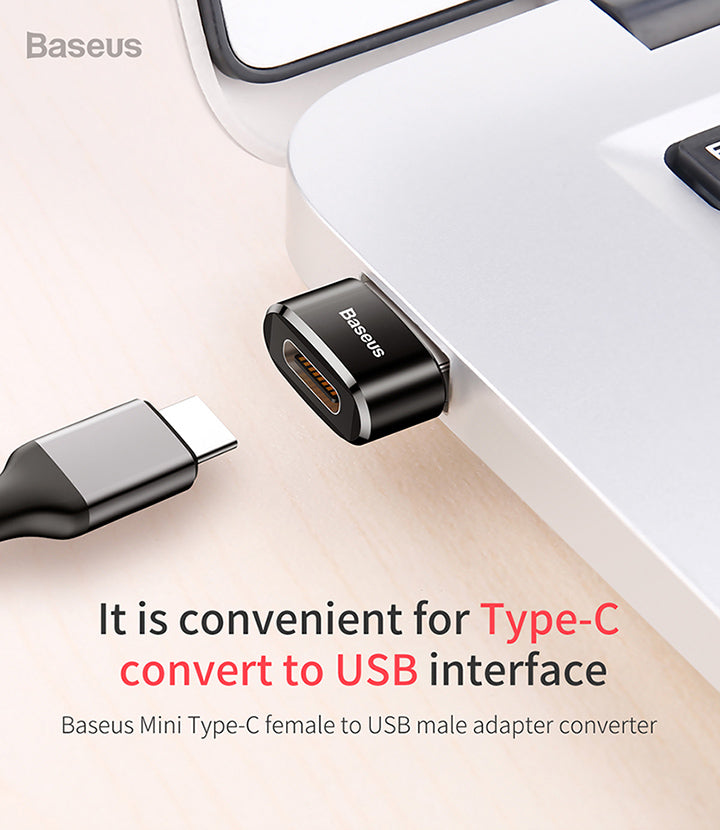 Baseus Mini Type-C Female to USB Male Converter Adapter C Female to USB Male OTG Adaptor Convertor